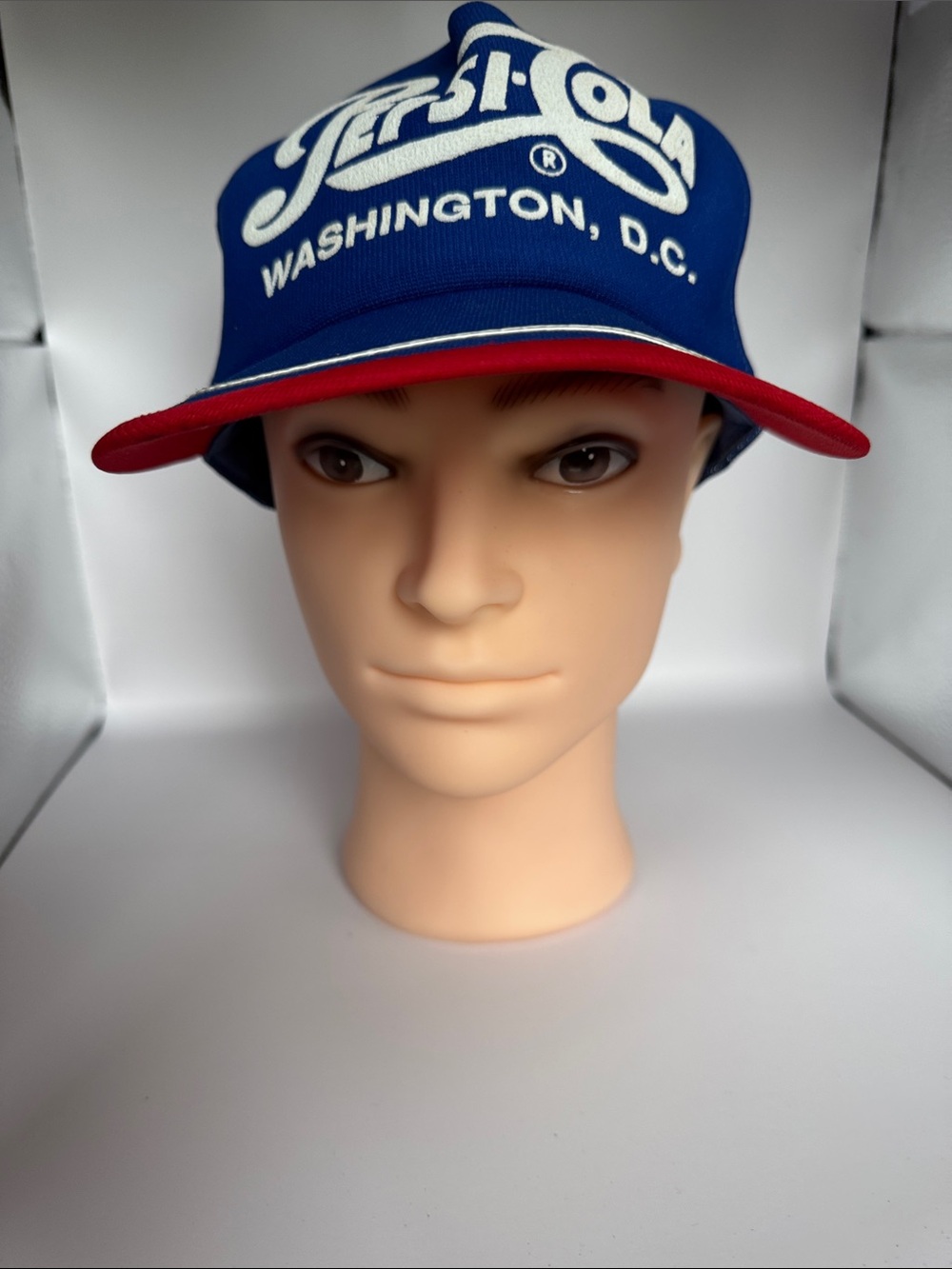 Washington D.C. Blue and Red Baseball Cap Rare Three Stripes With Wash DC